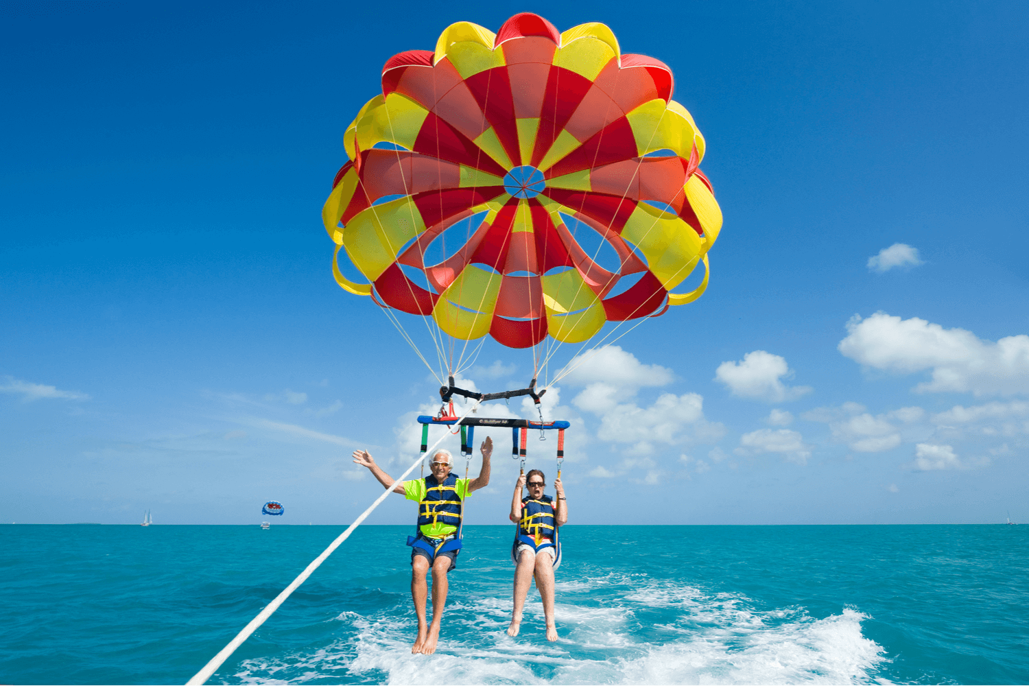 Picture of couple Parasailing in Florida.